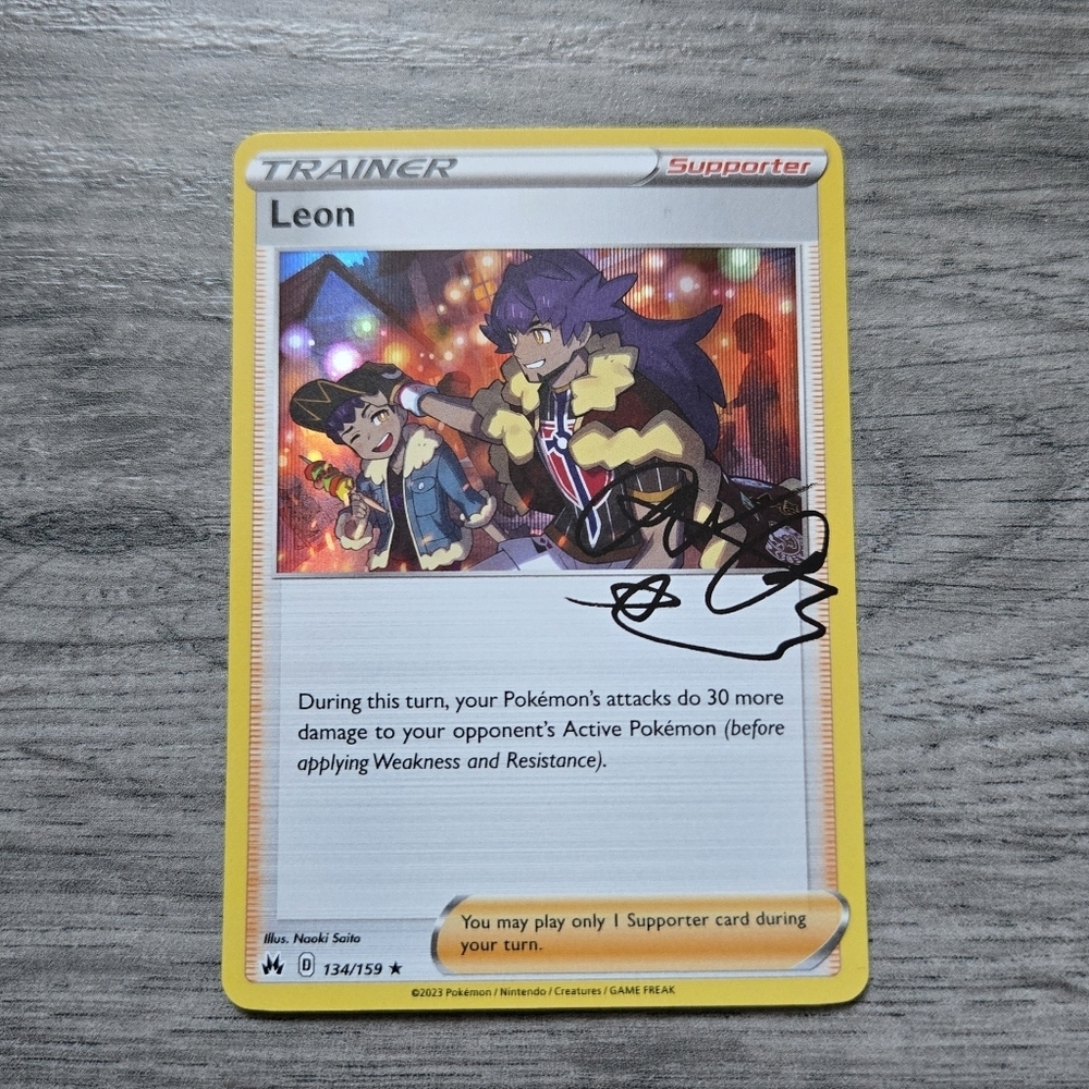 Leon #134 Pokemon Crown Zenith Holo Card